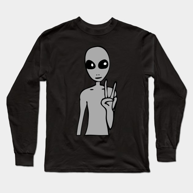 We Come In Peace (grey) Long Sleeve T-Shirt by AlexTal